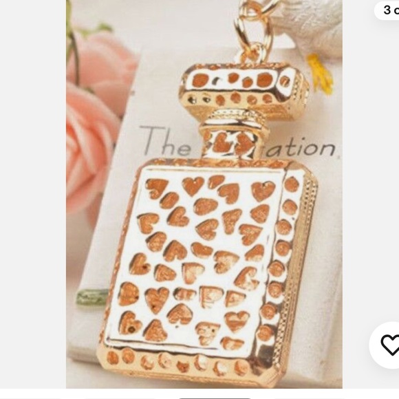 NIP Faux luxury keychain or bag accessory in gold and pink - Picture 4 of 5